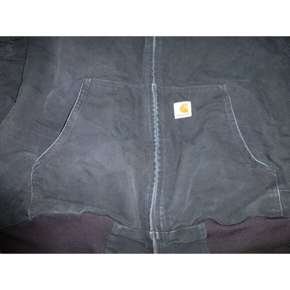 Carhartt Jacket J131 Xl Black Full-Zip Hooded Old Dominion Freight Line Union Ma - Picture 7 of 16